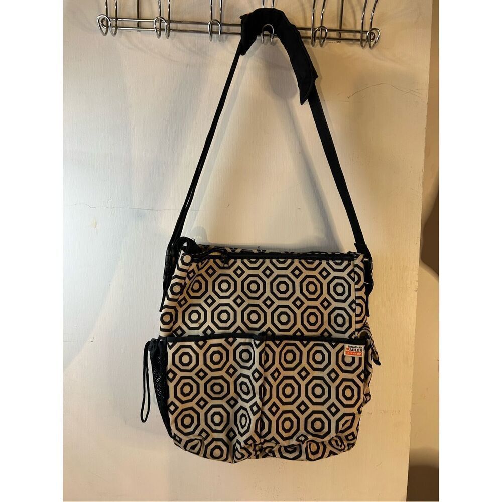 Jonathan Adler Skip Hop diaper bag black beige 15"x14"